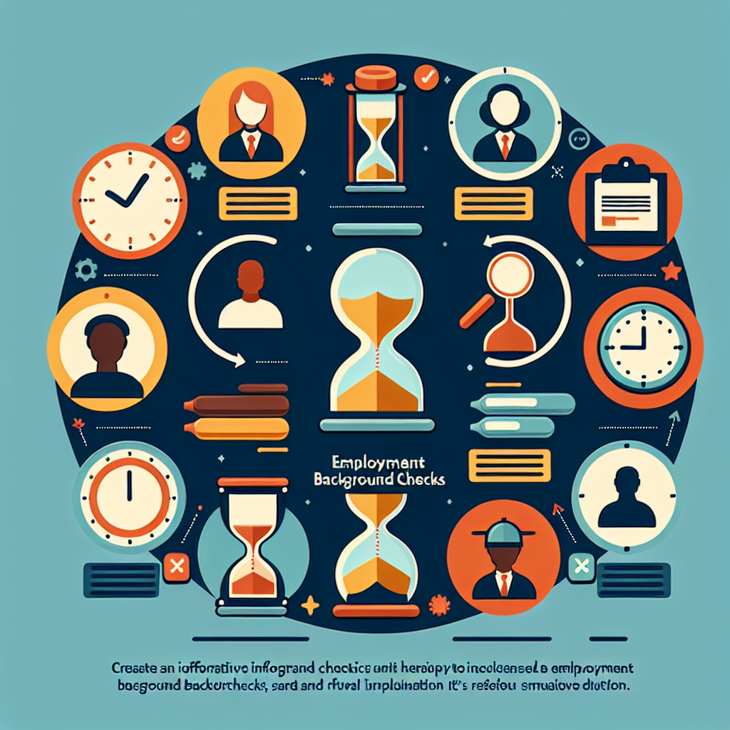 An infographic showing different types of employment background checks with their respective durations