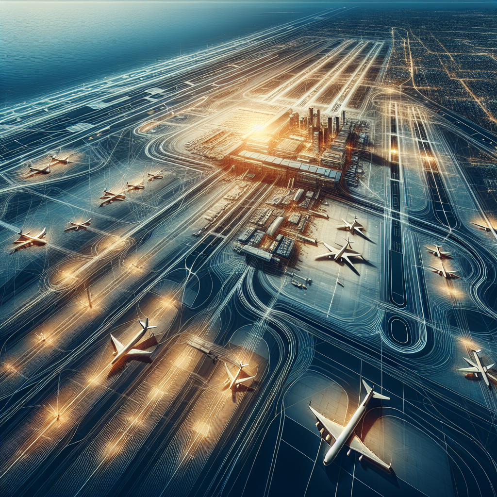 Aerial view of Toronto Pearson International Airport showcasing runways and terminals