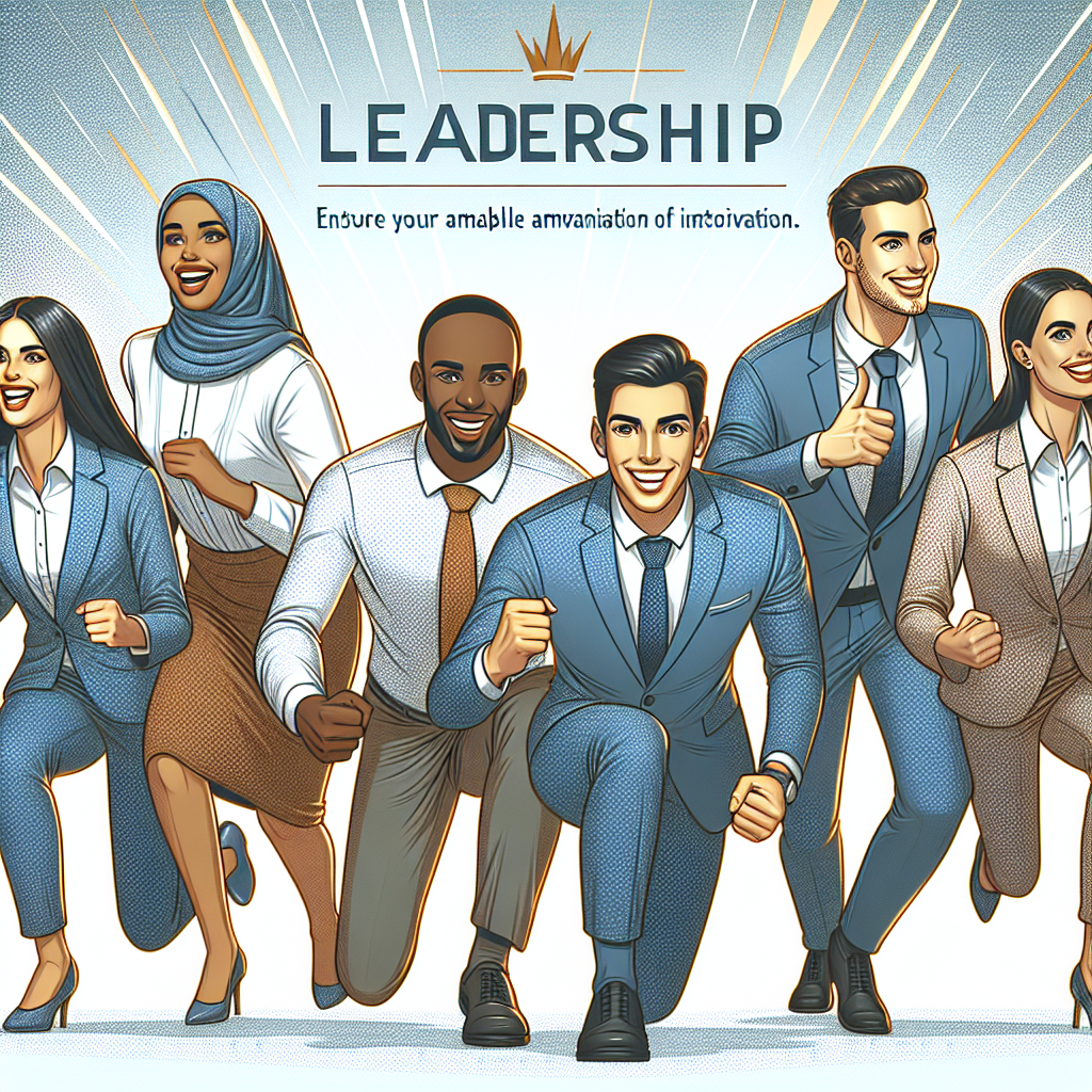 A diverse group of professionals engaged in a dynamic leadership training session, showcasing teamwork and collaboration