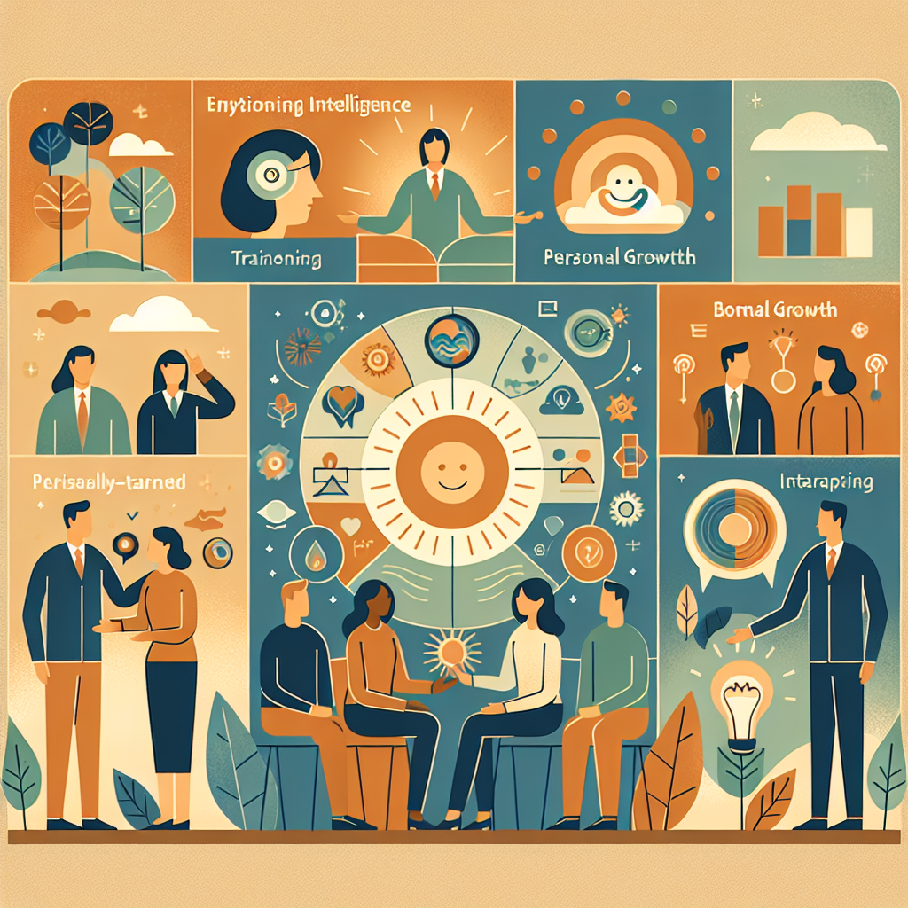 An engaging visual representation of effective leadership development components including emotional intelligence training and personalized coaching