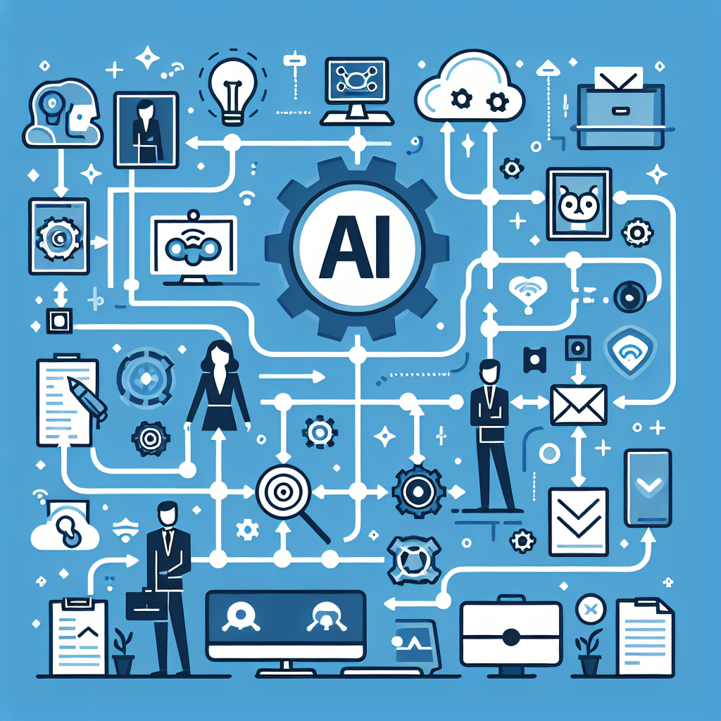 A detailed visual roadmap illustrating steps for developing an AI integration strategy in a corporate setting