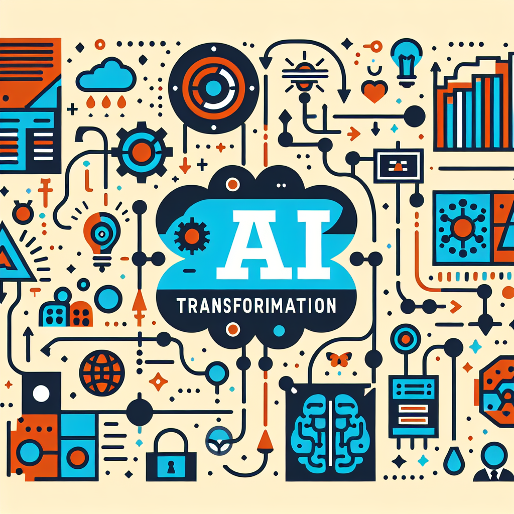 A visually engaging roadmap illustrating steps for AI transformation in business settings