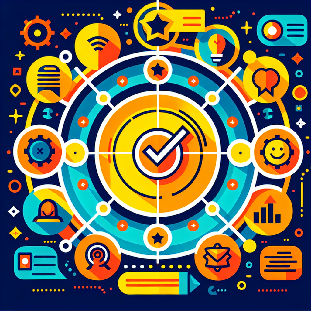 A colorful infographic illustrating the components of digital reputation management including brand image, customer feedback, and online presence