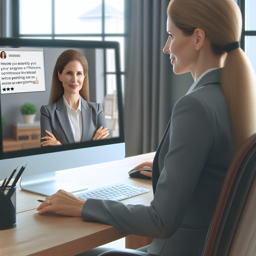 A small business owner responding positively to online criticism on social media