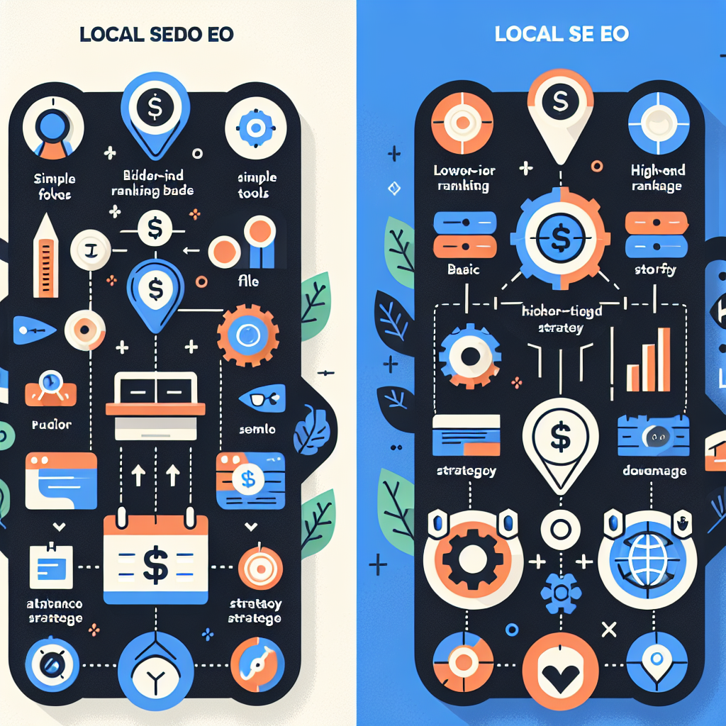 A visual representation comparing budget-friendly and premium local SEO packages, showcasing features and benefits