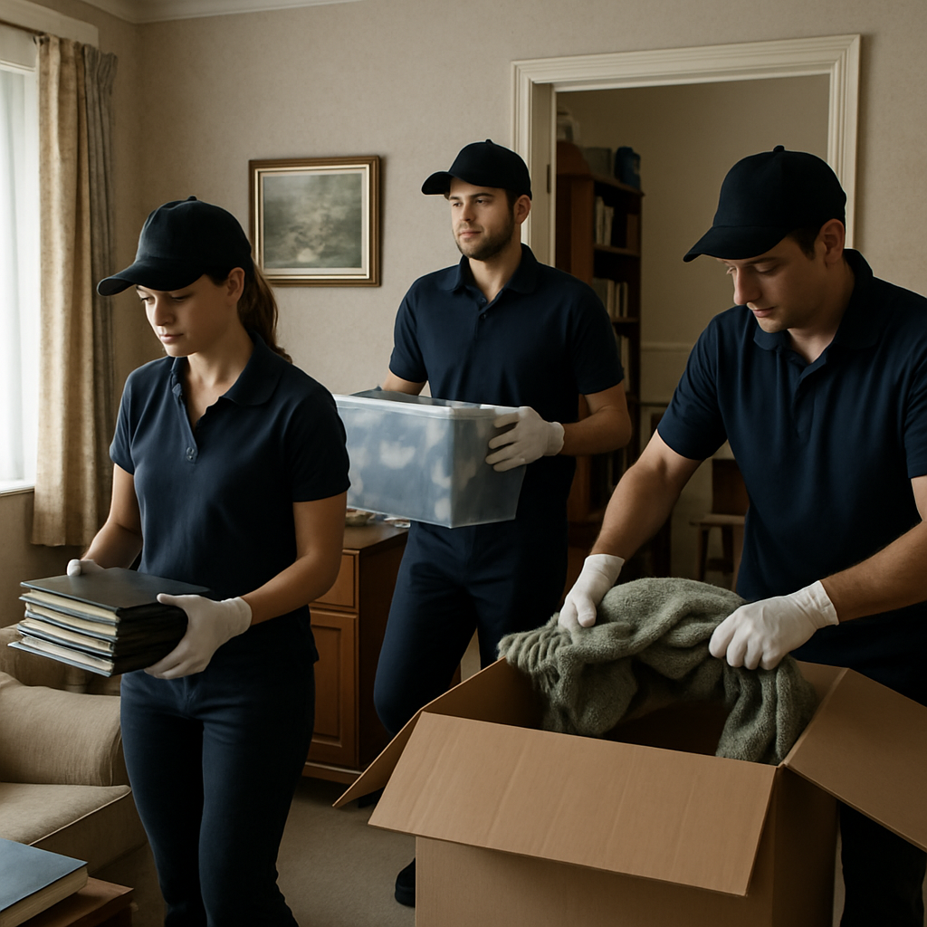 A professional team conducting a house clearance with care and sensitivity after a bereavement