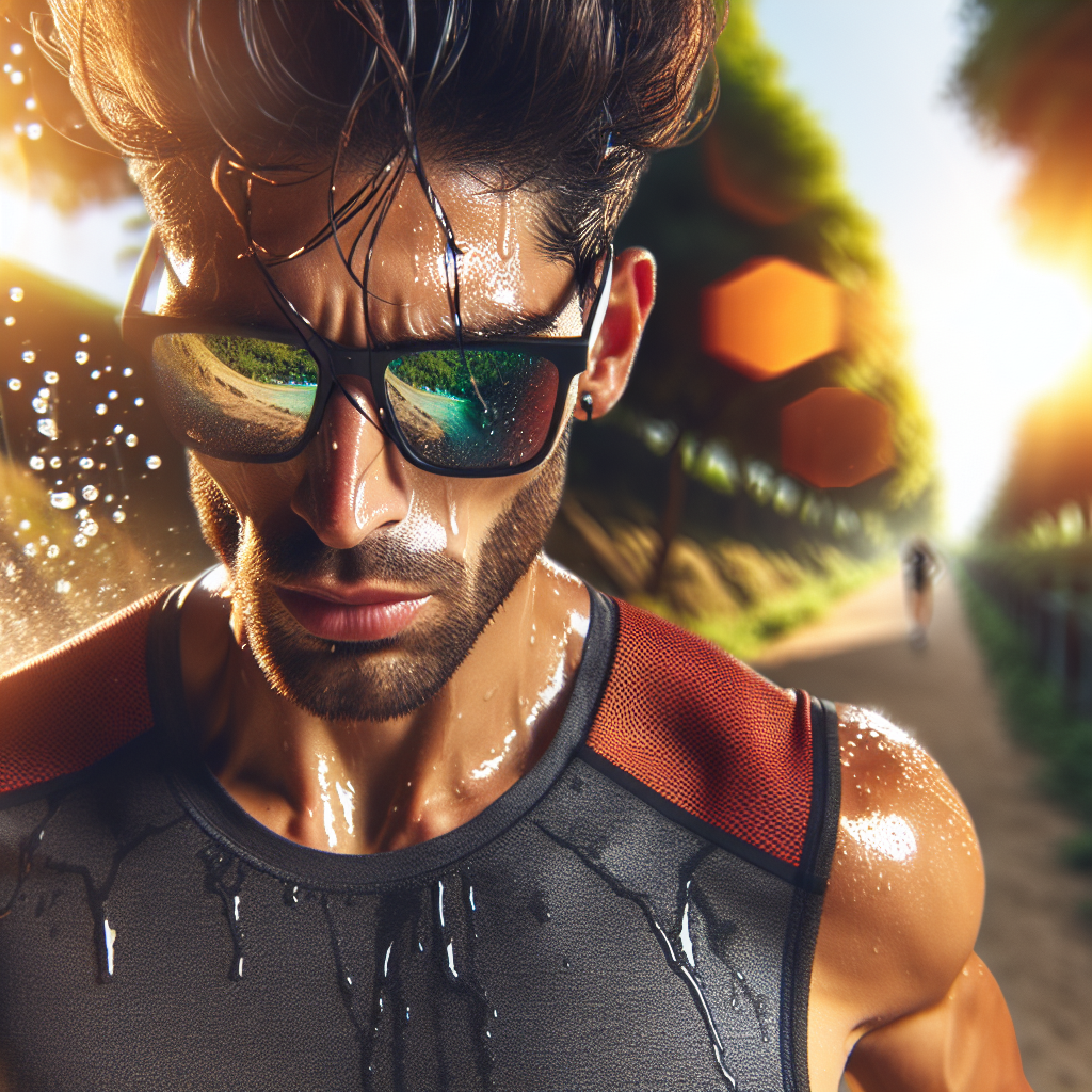 A runner wearing stylish and functional sunglasses during a sunny outdoor run