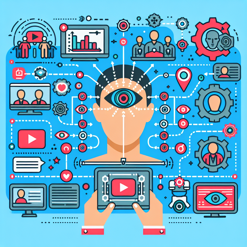 An engaging infographic showing how AI analyzes viewer preferences and impacts audience engagement in video platforms
