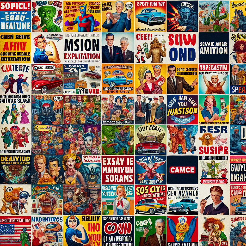 A collage of iconic advertisements from different decades showcasing memorable characters and slogans