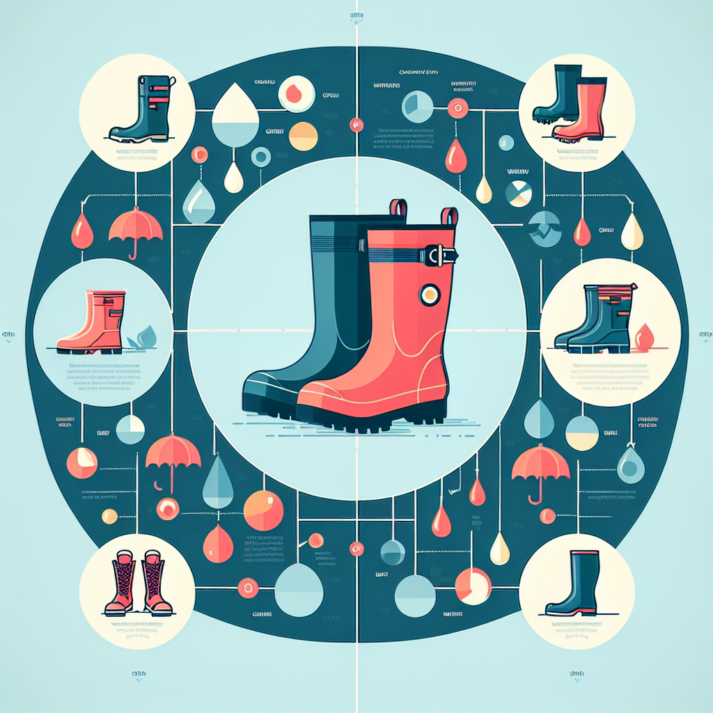 An infographic comparing gumboots, wellingtons, and rain boots in various global contexts