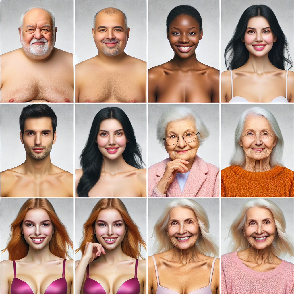 A vibrant collage showing before and after images of people who have tightened their loose skin after weight loss using various methods like exercise, creams, and medical treatments