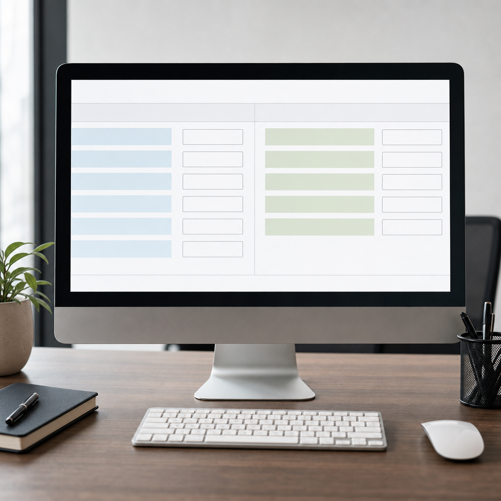 Photo realistic screenshot style image of a clean spreadsheet style private money loan calculator UI