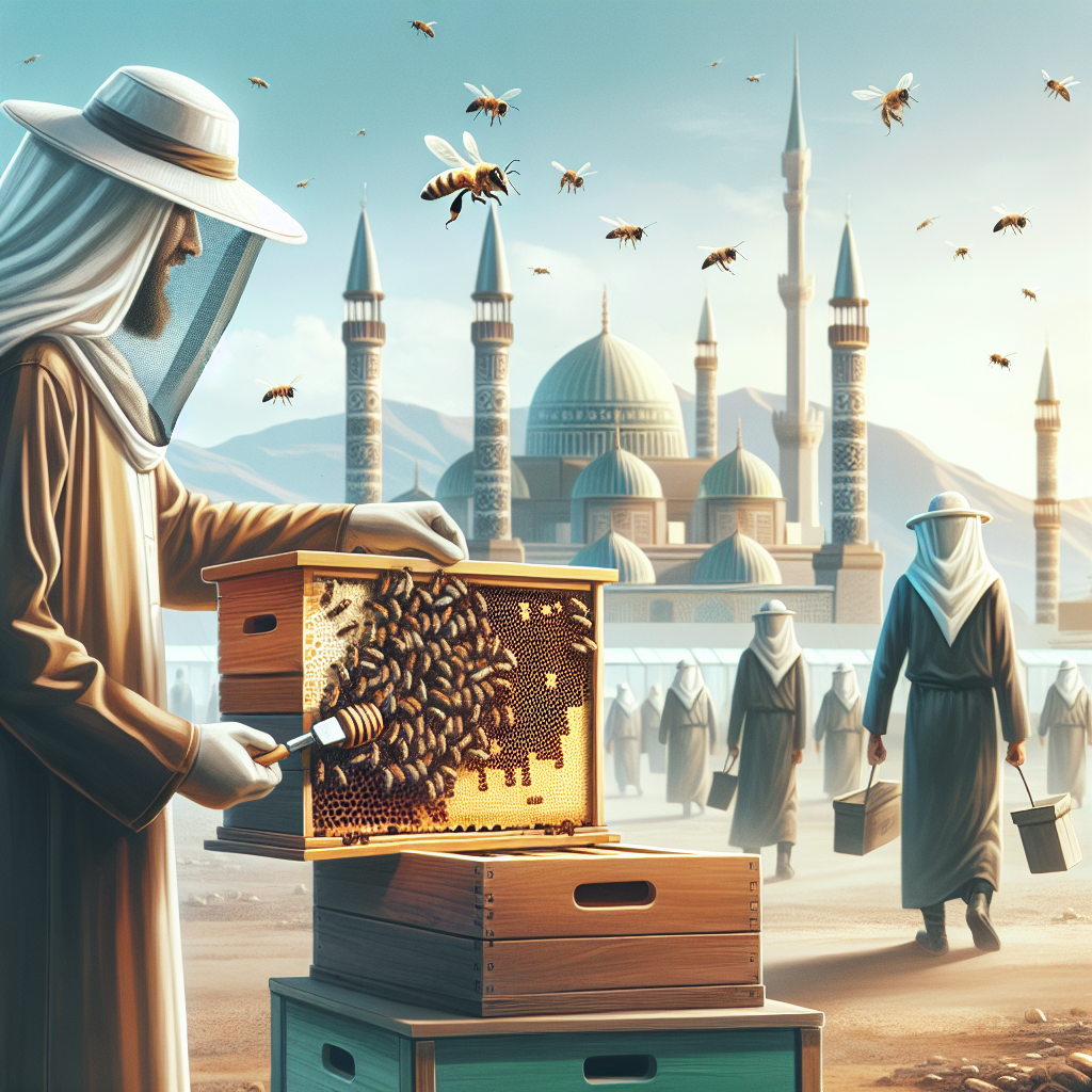 A professional beekeeper carefully relocating a honey bee hive in an eco-friendly manner