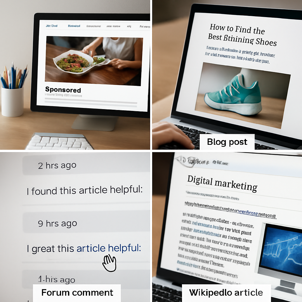An engaging graphic showing examples of where nofollow links are commonly used
