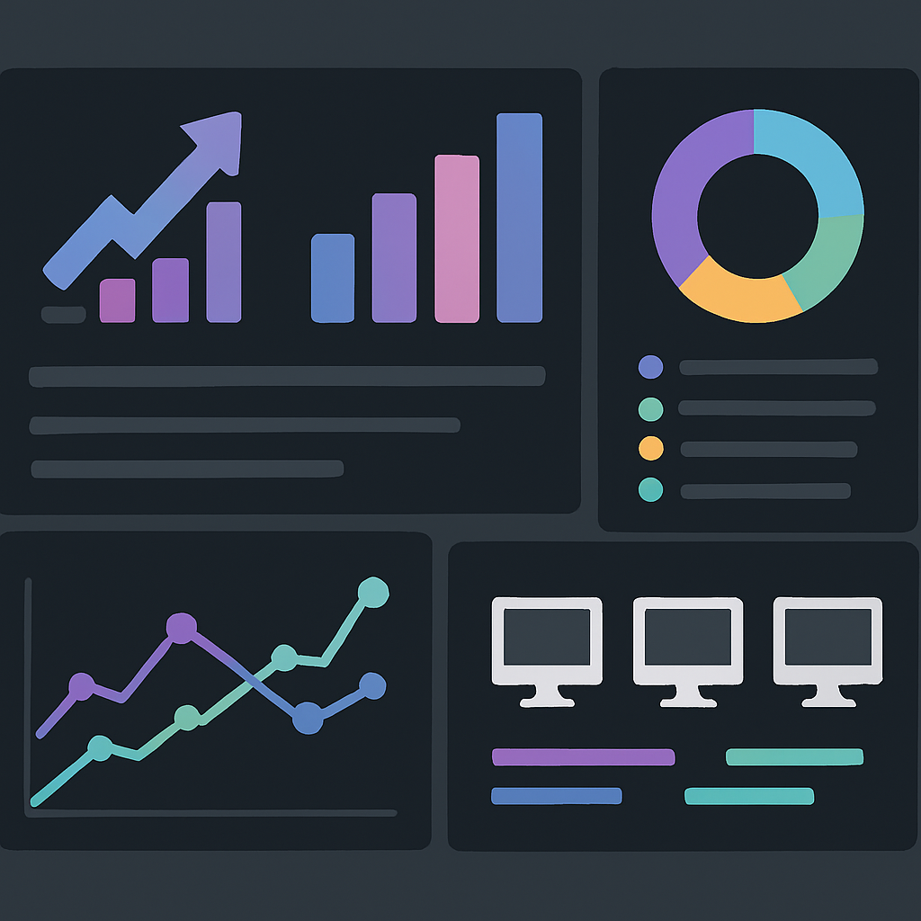 A sleek digital dashboard showcasing various SEO competitor analysis metrics like keyword rankings, backlink profiles, and site comparisons.