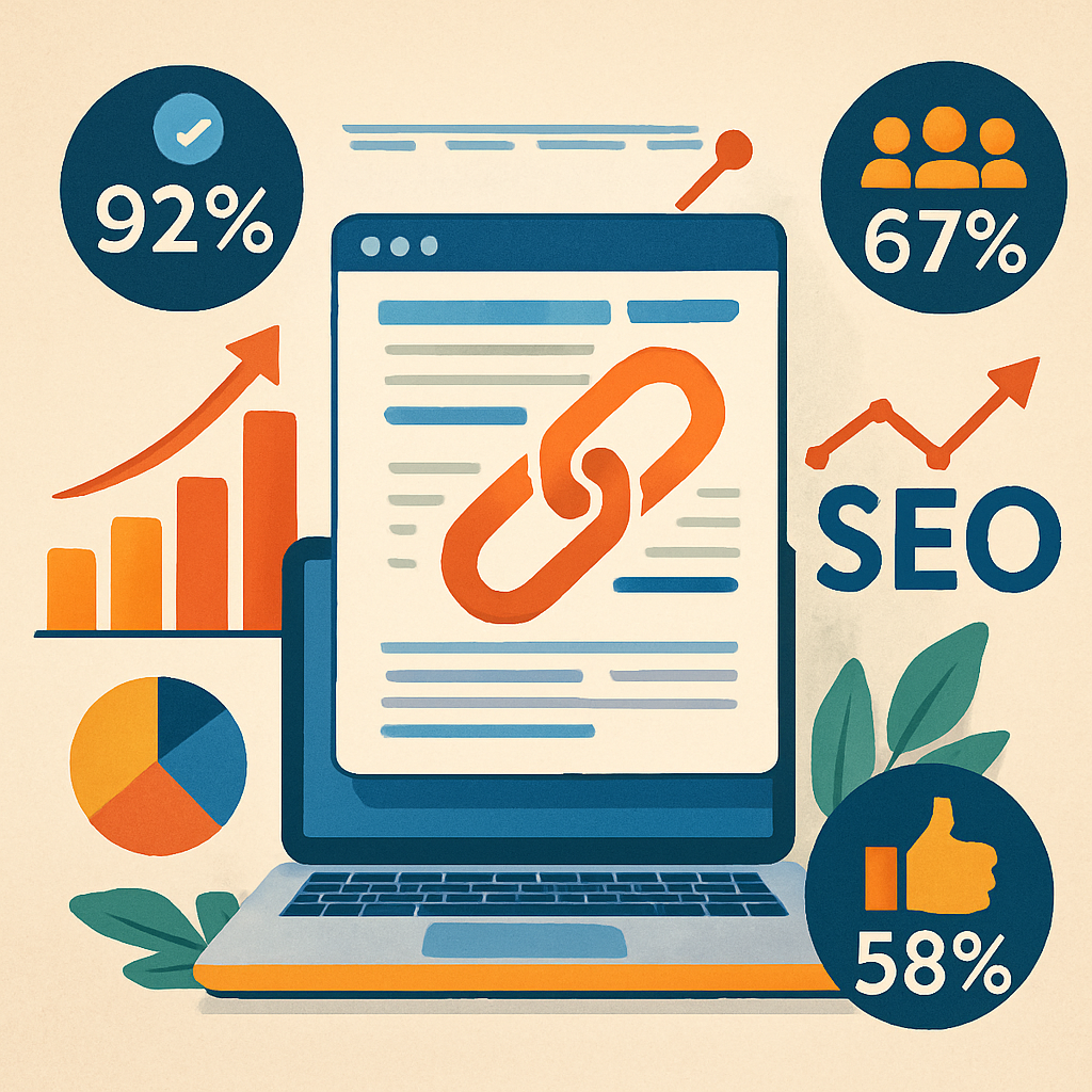 A vibrant infographic illustrating the importance of backlinks in SEO with engaging visuals and statistics.