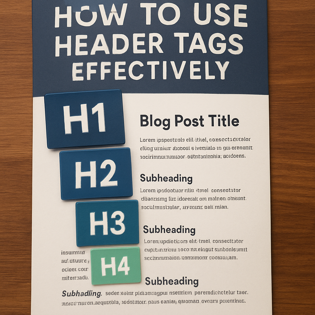 A visually appealing infographic illustrating how to effectively use header tags in blog posts.