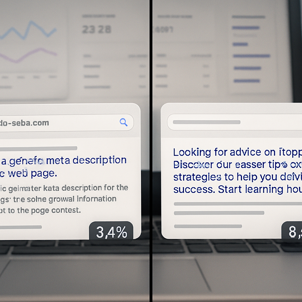 Side-by-side photorealistic screenshot comparison of two SERP result snippets for the same query: le