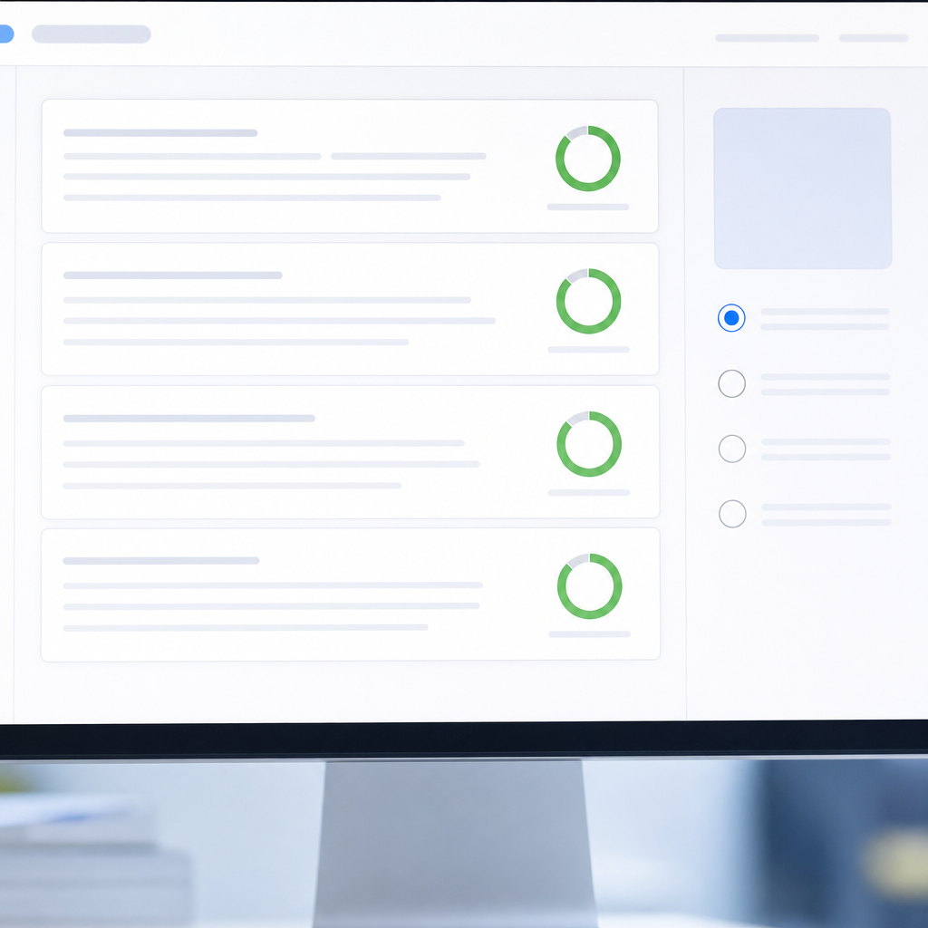 Screenshot style photo realistic image of Anyword dashboard showing five intro paragraph variants wi