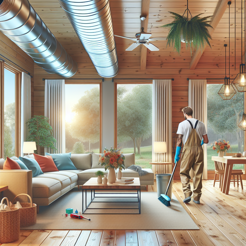 A cozy Montreal home with visible air duct system being cleaned by professionals