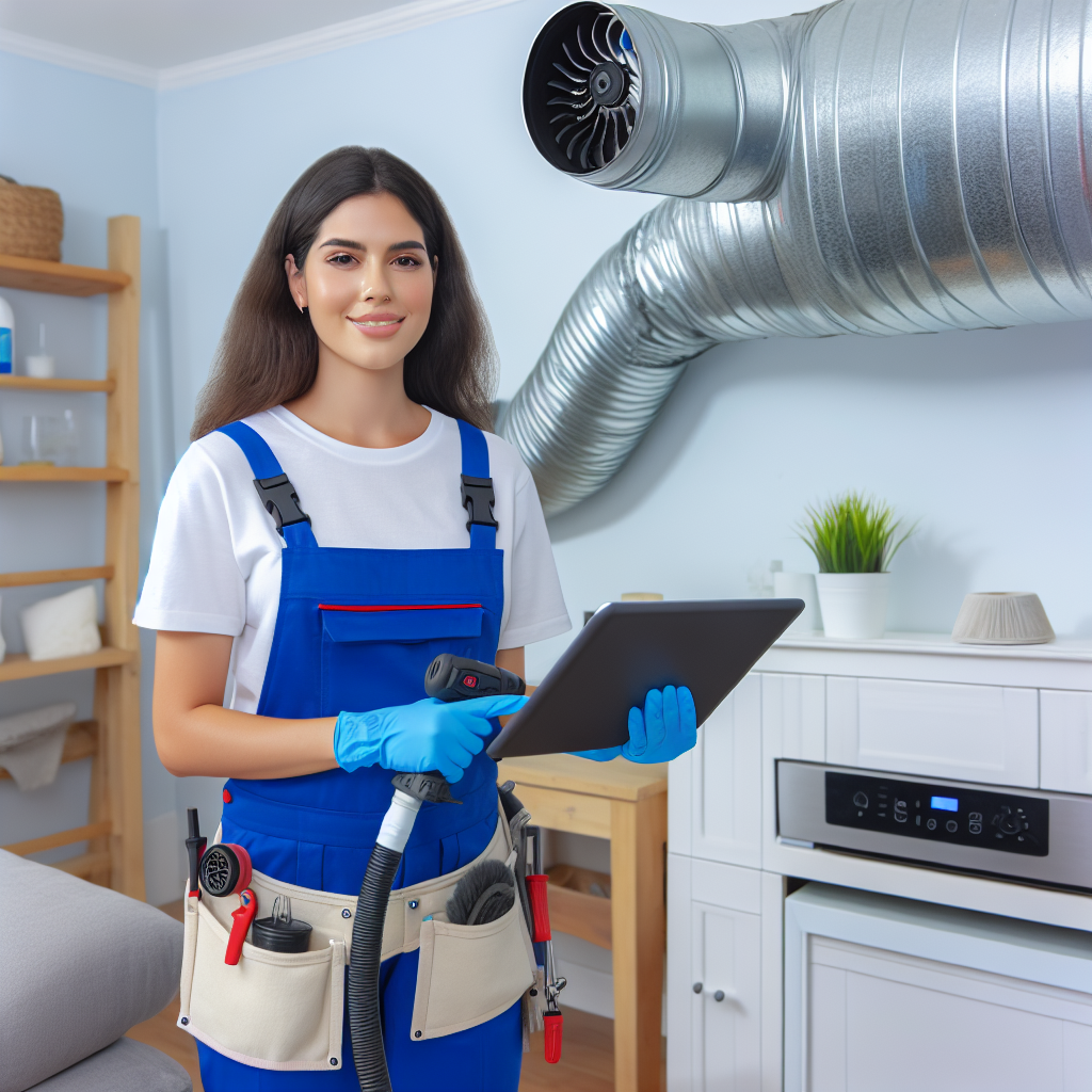 A professional technician using advanced equipment to clean air ducts in a residential home