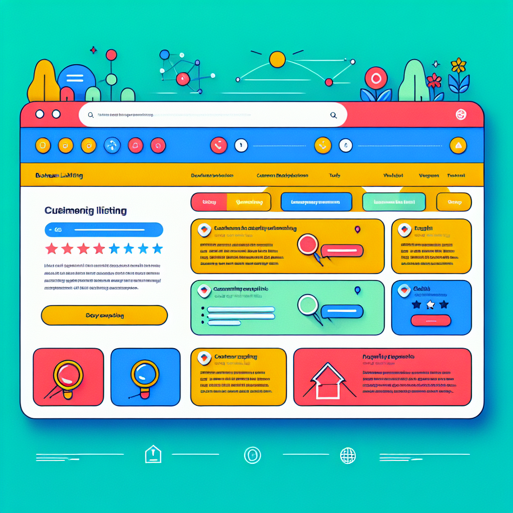 A vibrant Google My Business dashboard showcasing a well-optimized listing with customer reviews and high-quality images.