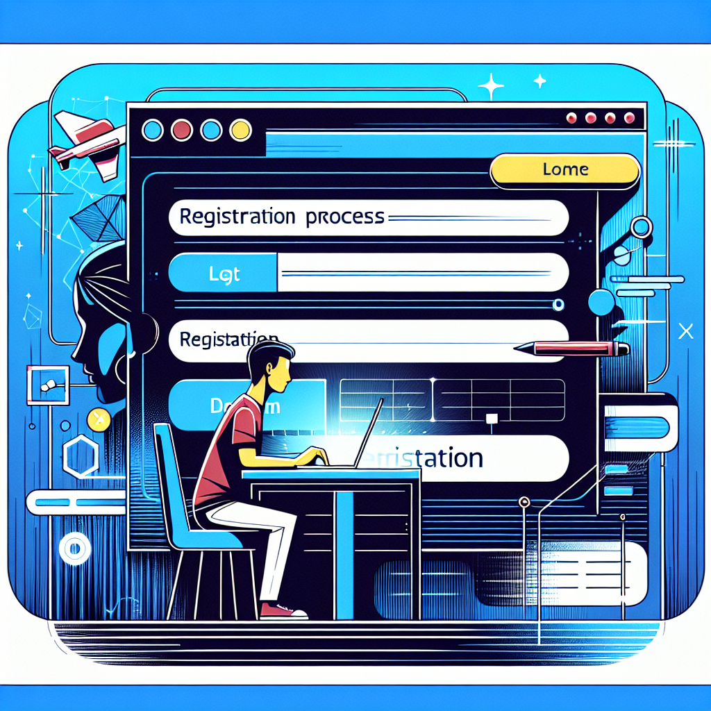 A modern digital registration process for an online gaming platform, showing a user filling out a registration form on a sleek website interface