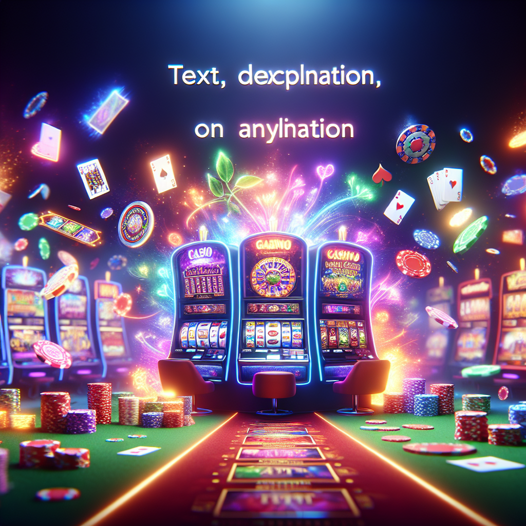 A vibrant online casino interface showcasing various games like slots and card games