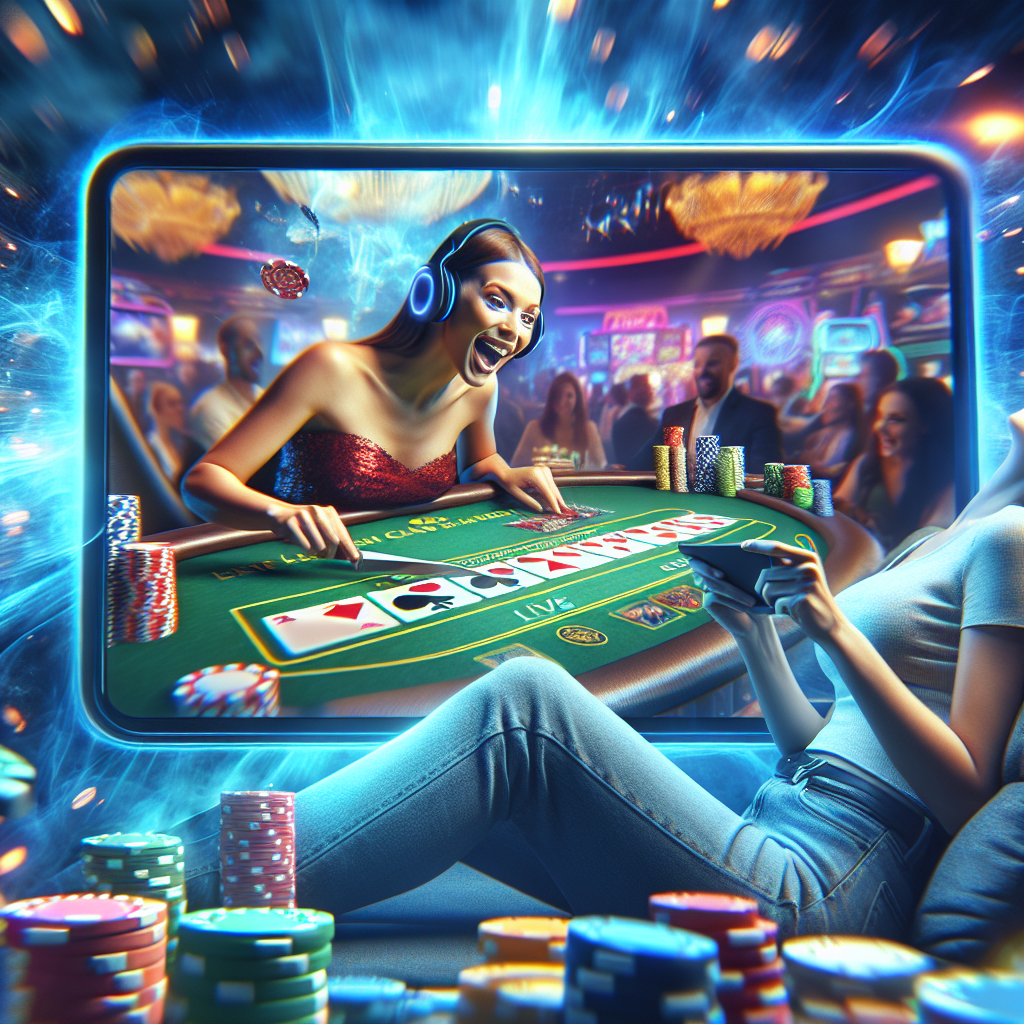 A player enjoying live casino games on their mobile device with HD streaming visuals