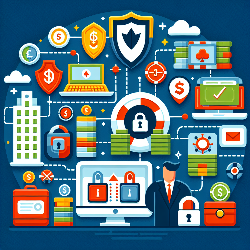 A visually appealing graphic showing various online casino platforms with security features highlighted, emphasizing trust and safety in virtual gambling