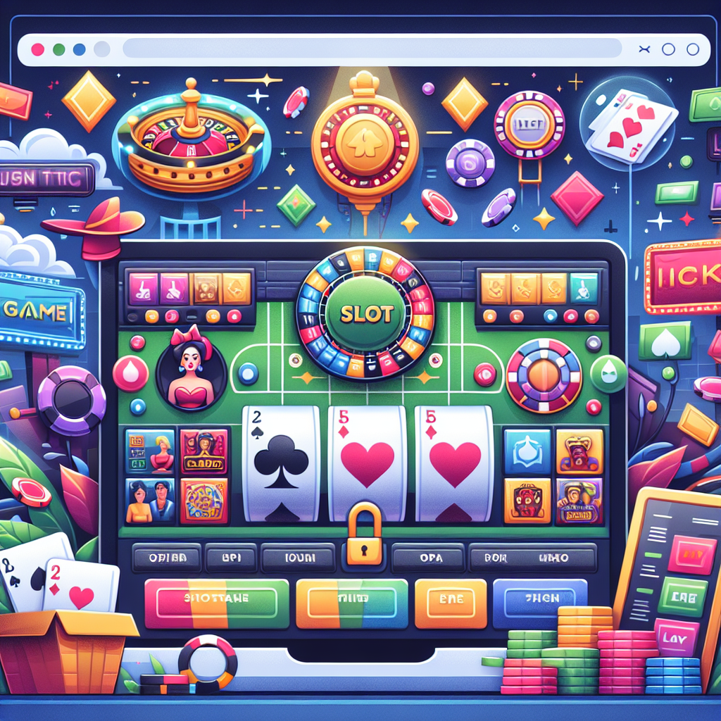 A vibrant and engaging online gaming platform interface showcasing various games like slots and poker