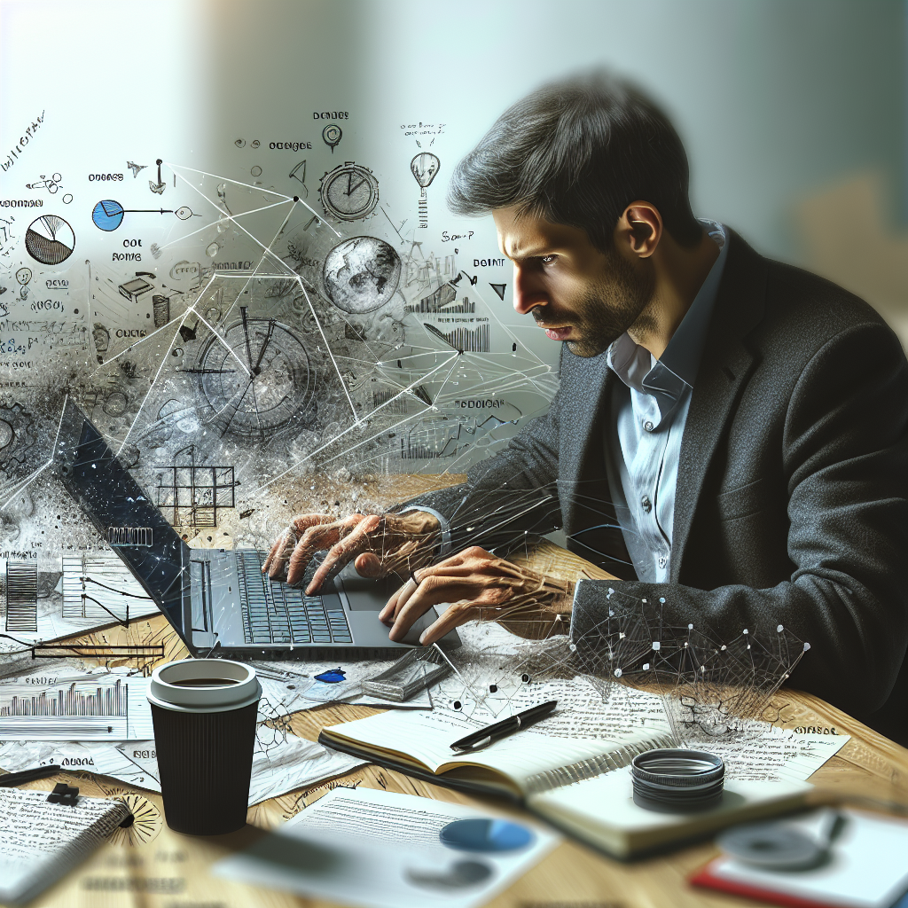 A person analyzing their website's analytics on a laptop, surrounded by notes and coffee cups