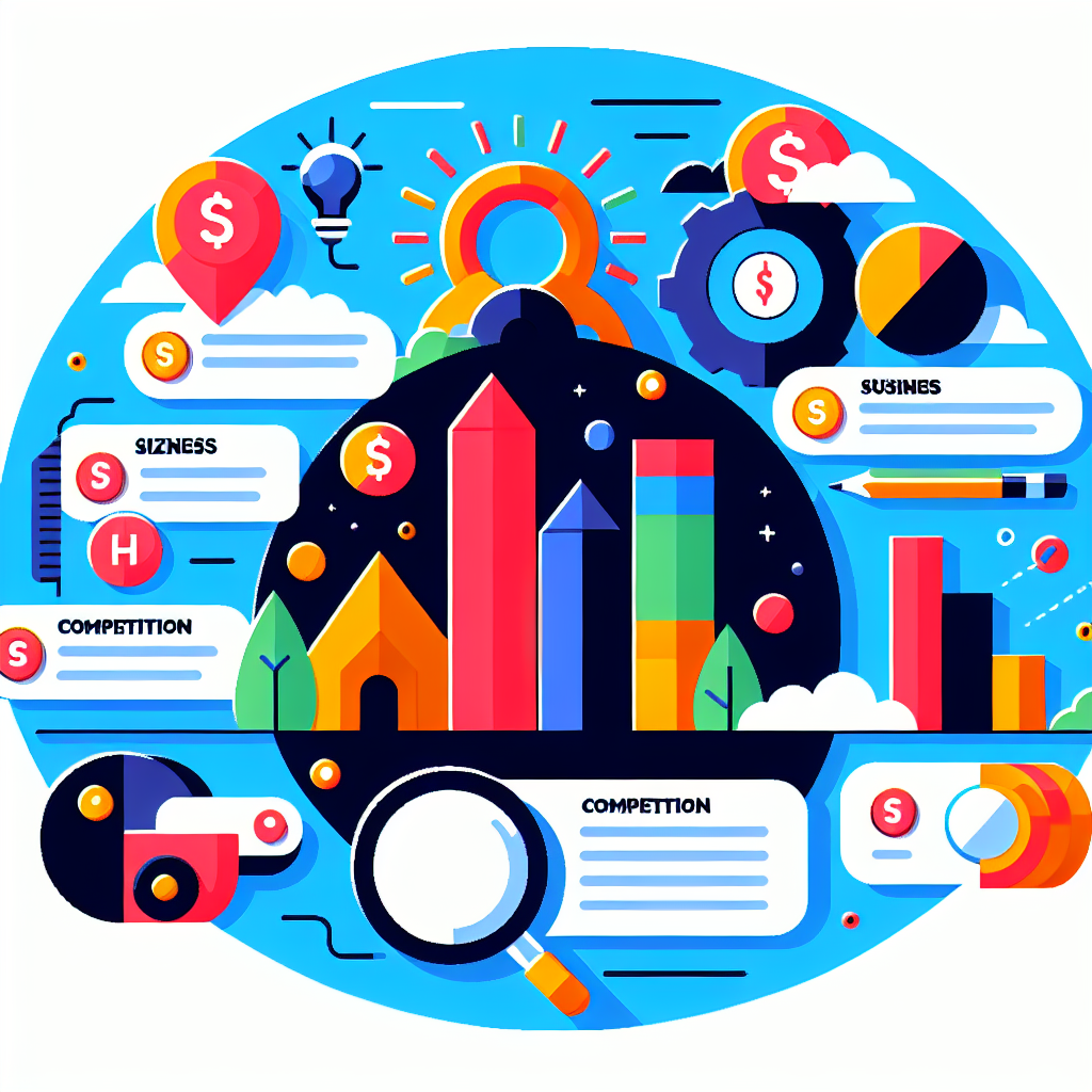 A colorful infographic showing factors influencing SEO costs such as business size, competition level, and service scope