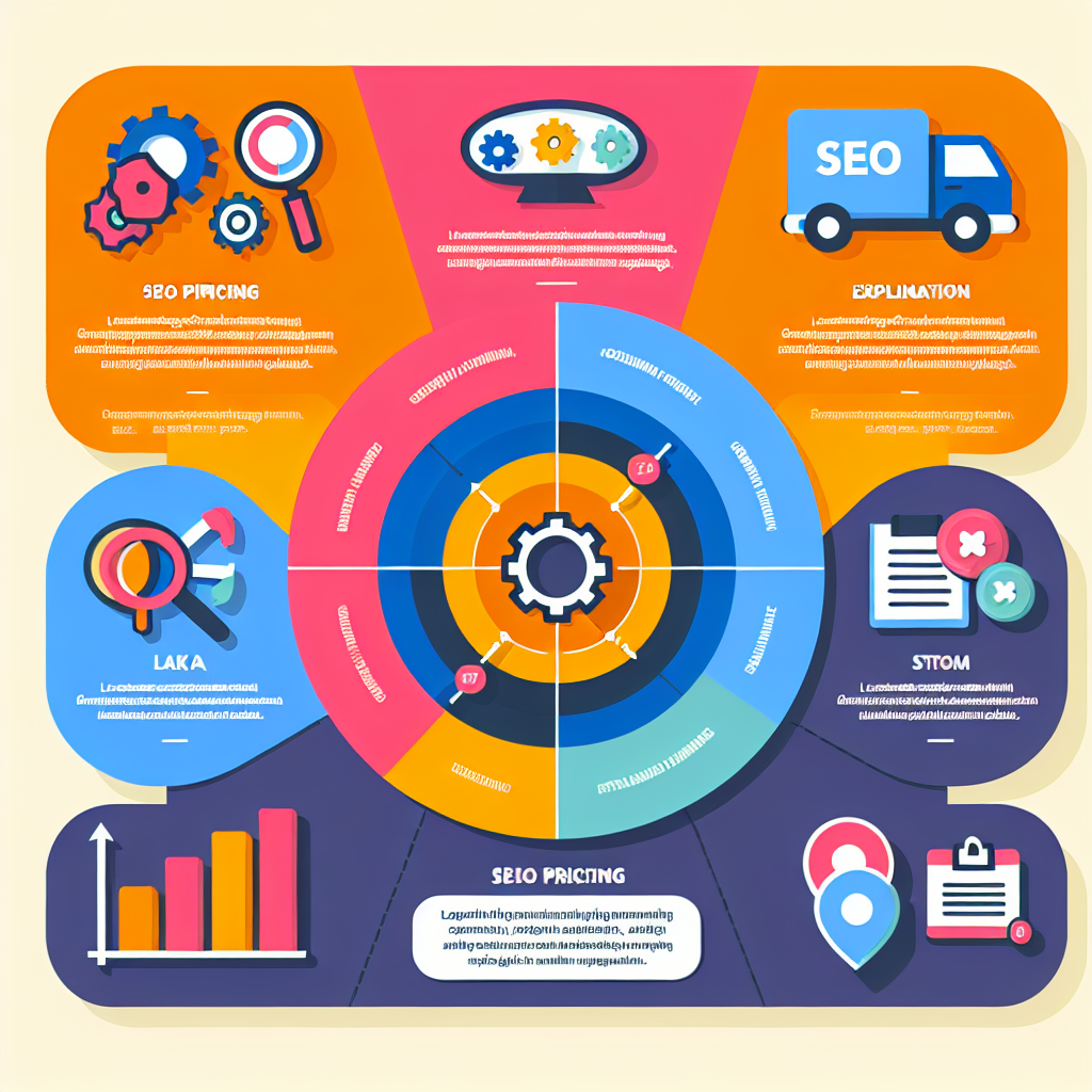 A colorful infographic showing the breakdown of SEO pricing factors in Malaysia