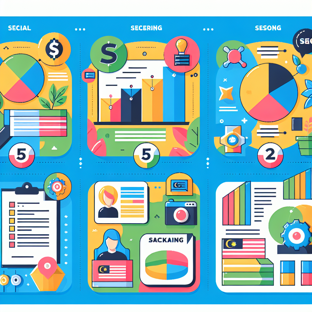 A colorful infographic showing different types of SEO packages available in Malaysia with icons representing each type