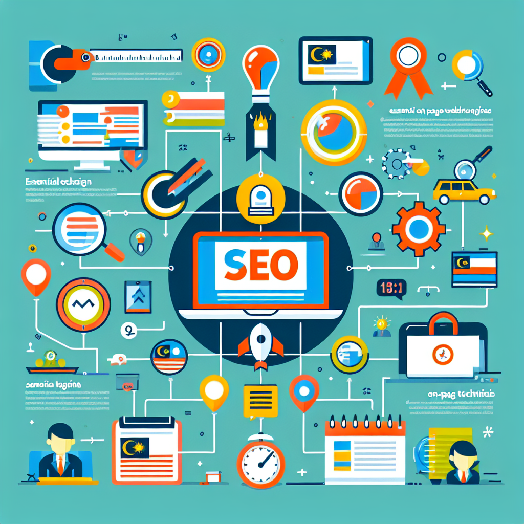 A visually appealing infographic illustrating key on-page SEO techniques specific to Malaysian websites