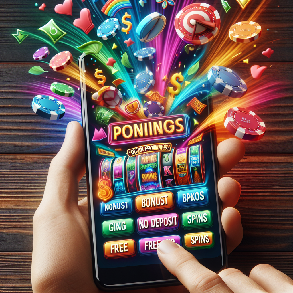 A vibrant graphic illustrating various online casino promotions such as <a href='https://www.rexclubsg01.com/en-sg/livescore'>no deposit bonus</a>es and free spins available on mobile devices.